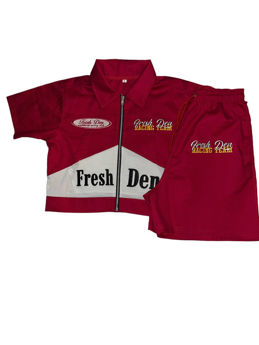 Ladies Crop Racing Zip Up